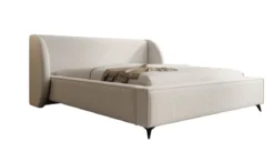 Designer Polsterbett Freya in Strukturstoff mit Stauraum