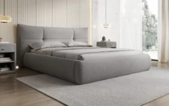 Designer Polsterbett Gioia in Teddy Bouclé mit Stauraum