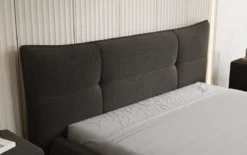 Designer Polsterbett Gioia in Teddy Bouclé mit Stauraum