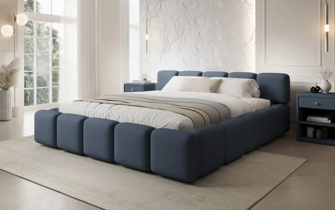 Designer Polsterbett Giulia Stoff mit Stauraum