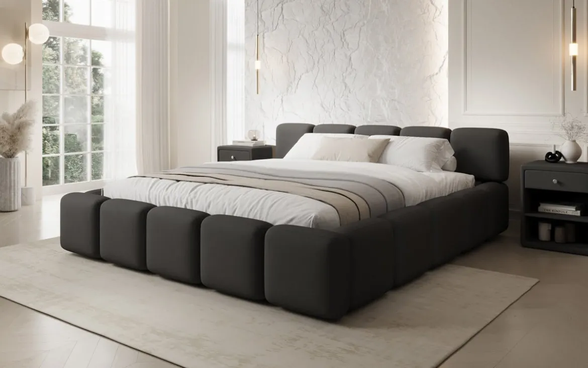 Designer Polsterbett Giulia Stoff mit Stauraum