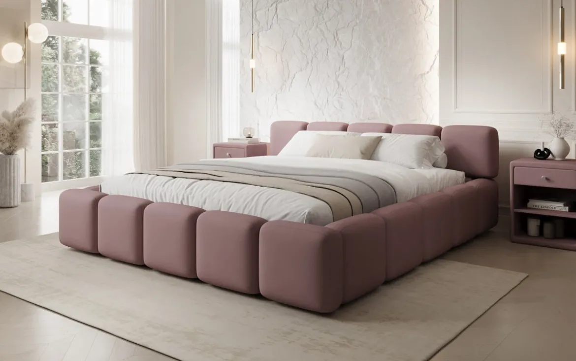 Designer Polsterbett Giulia Stoff mit Stauraum