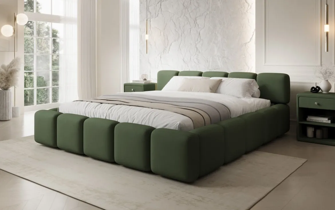 Designer Polsterbett Giulia Stoff mit Stauraum