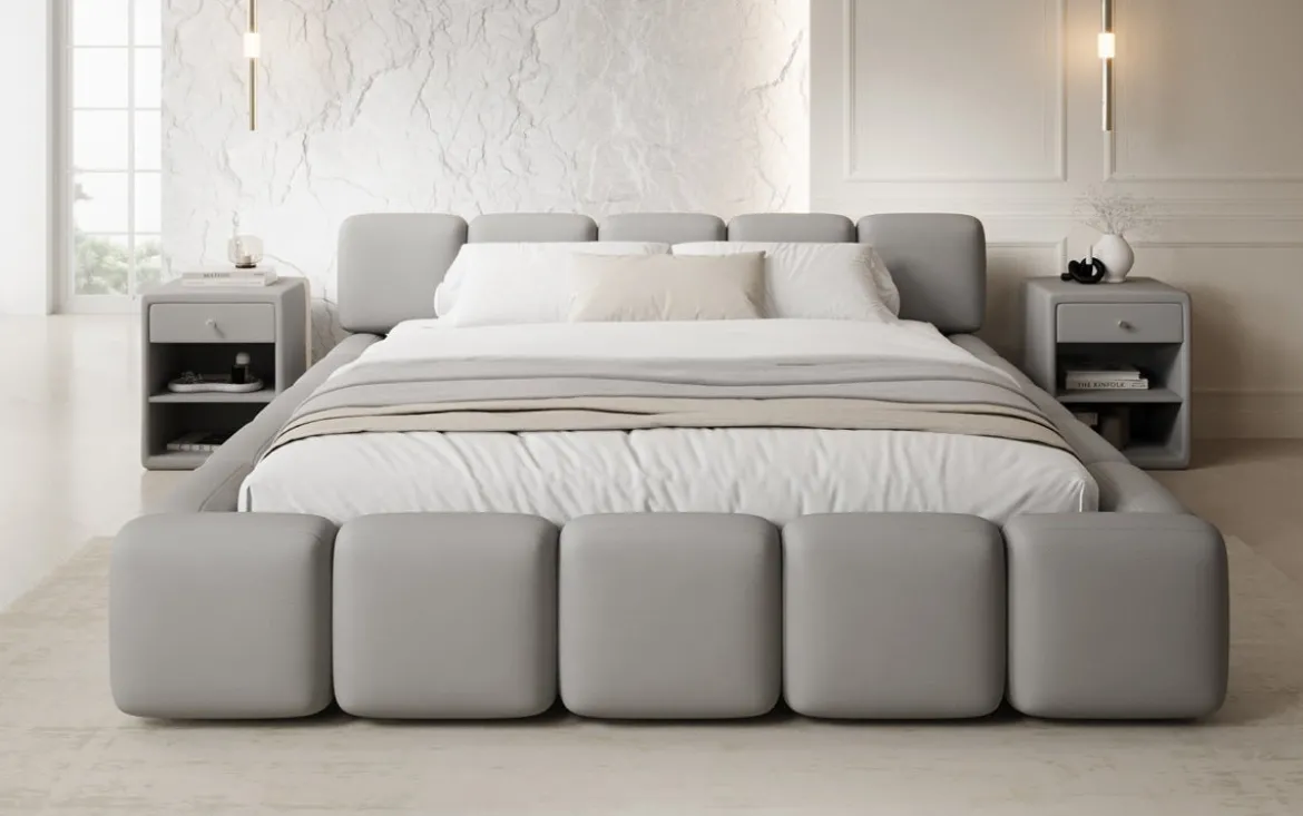 Designer Polsterbett Giulia Stoff mit Stauraum