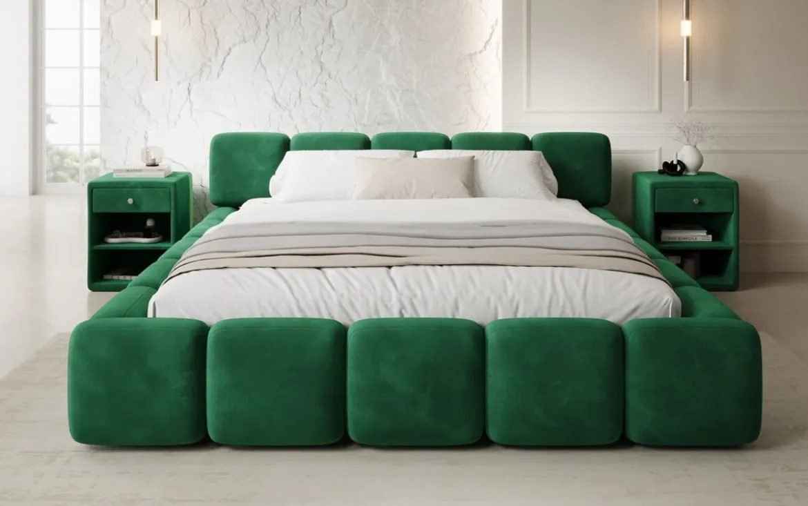 Designer Polsterbett Giulia Samt mit Stauraum