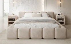 Designer Polsterbett Giulia Samt mit Stauraum