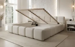 Designer Polsterbett Giulia Bouclé mit Stauraum