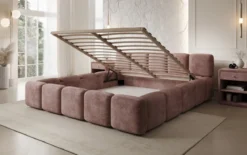 Designer Polsterbett Giulia Cord mit Stauraum