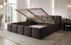 Designer Polsterbett Giulia Cord mit Stauraum