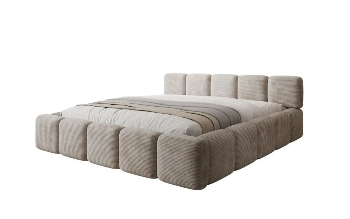Designer Polsterbett Giulia Cord mit Stauraum