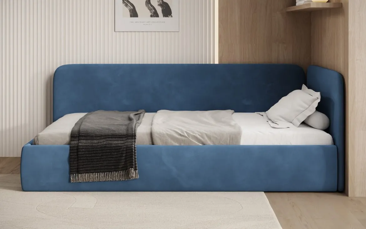 Designer Polsterbett/Gästebett/Sofa Cleo mit Stauraum