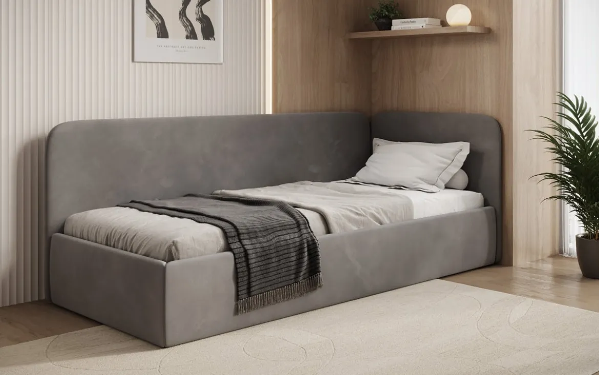 Designer Polsterbett/Gästebett/Sofa Cleo mit Stauraum