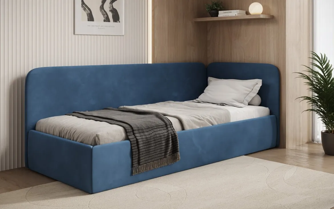 Designer Polsterbett/Gästebett/Sofa Cleo mit Stauraum
