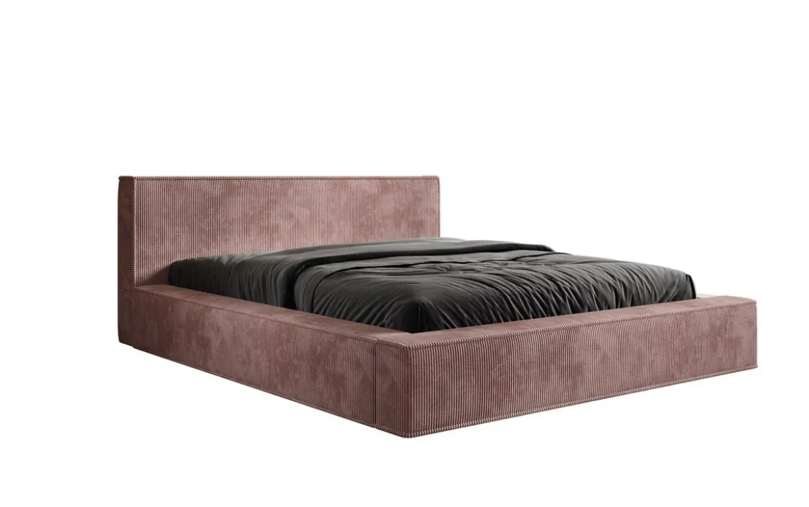 Designer Polsterbett Harmon in Cord mit Stauraum
