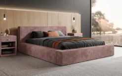 Designer Polsterbett Harmon in Cord mit Stauraum