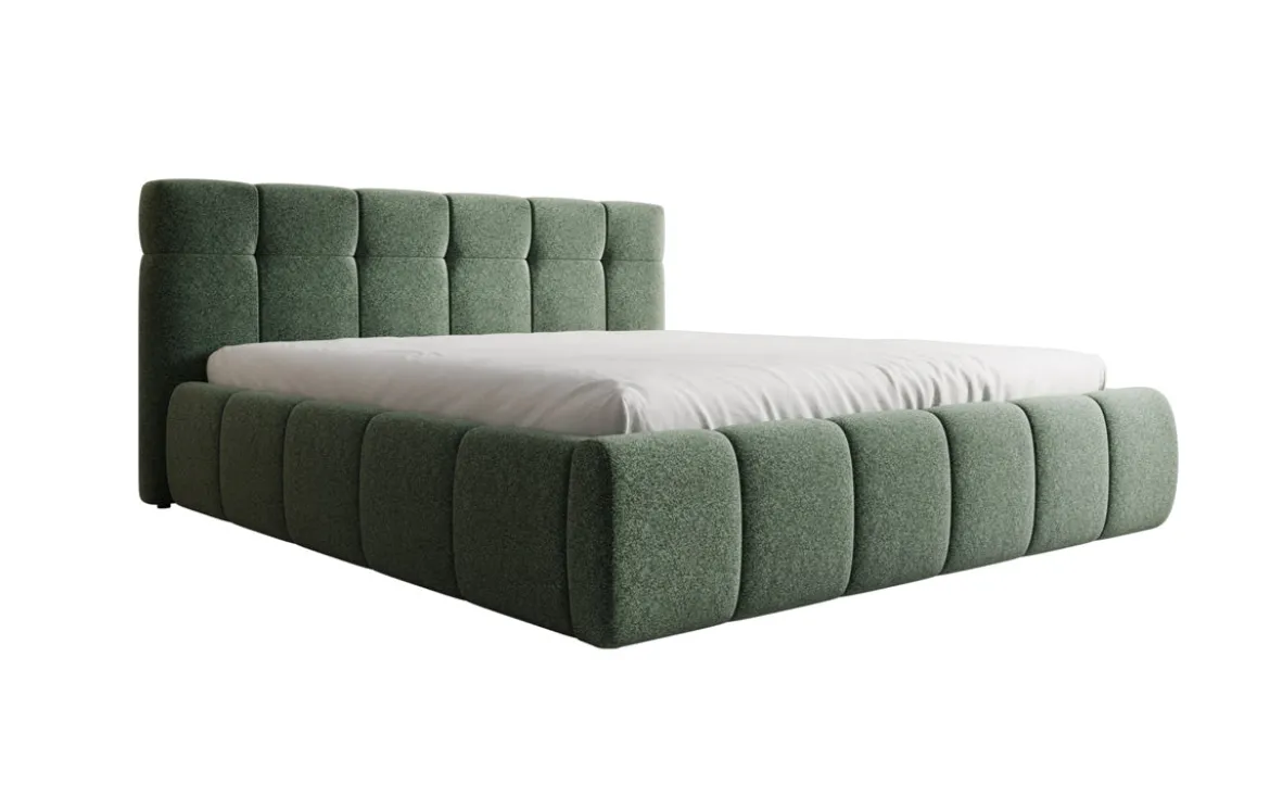 Designer Polsterbett Helena in Strukturstoff mit Stauraum