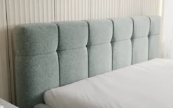 Designer Polsterbett Helena in Strukturstoff mit Stauraum
