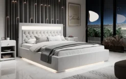 Designer Polsterbett Ida inkl. RGB, USB und Stauraum