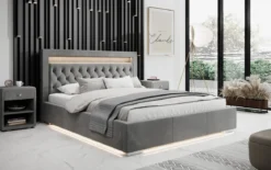 Designer Polsterbett Ida inkl. RGB, USB und Stauraum