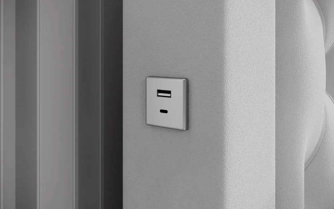 Designer Polsterbett Ida inkl. RGB, USB und Stauraum