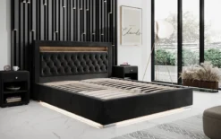 Designer Polsterbett Ida inkl. RGB, USB und Stauraum