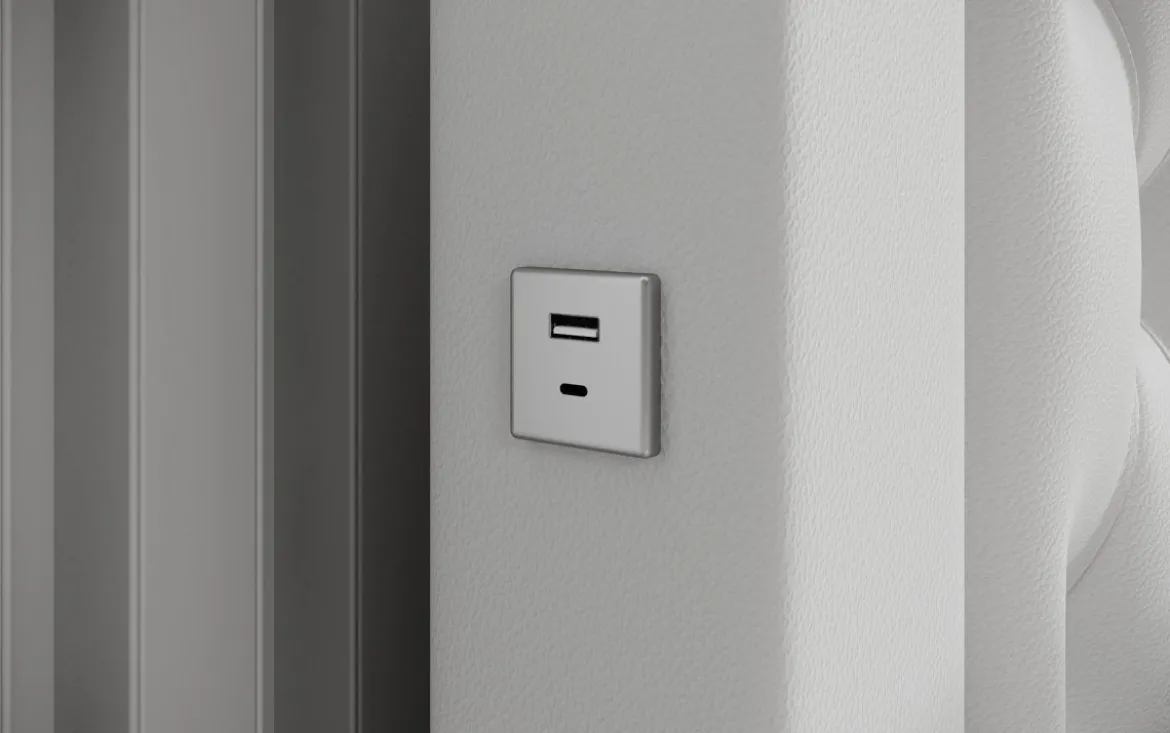 Designer Polsterbett Infinity inkl. RGB, USB und Stauraum