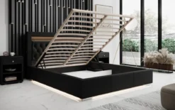 Designer Polsterbett Infinity inkl. RGB, USB und Stauraum
