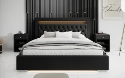Designer Polsterbett Infinity inkl. RGB, USB und Stauraum