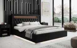 Designer Polsterbett Infinity inkl. RGB, USB und Stauraum