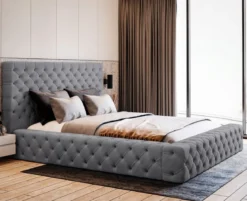 Designer Polsterbett Lana Samt mit Stauraum