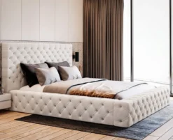Designer Polsterbett Lana Samt mit Stauraum