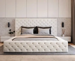 Designer Polsterbett Lana Samt mit Stauraum