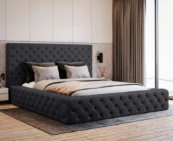 Designer Polsterbett Lana Samt mit Stauraum