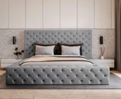 Designer Polsterbett Lana Samt mit Stauraum