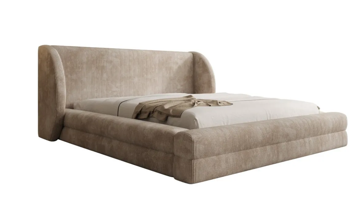 Designer Polsterbett Liv Cord mit Stauraum