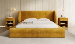 Designer Polsterbett Liv Cord mit Stauraum