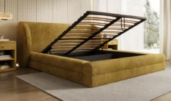 Designer Polsterbett Liv Cord mit Stauraum