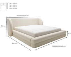 Designer Polsterbett Liv Cord mit Stauraum