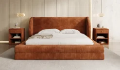 Designer Polsterbett Liv Cord mit Stauraum