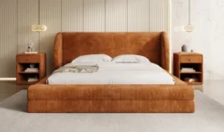 Designer Polsterbett Liv Cord mit Stauraum