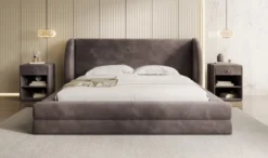 Designer Polsterbett Liv in Samt mit Stauraum