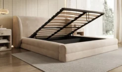 Designer Polsterbett Liv in Samt mit Stauraum