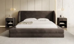 Designer Polsterbett Liv in Samt mit Stauraum