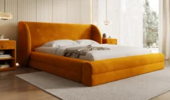 Designer Polsterbett Liv in Samt mit Stauraum