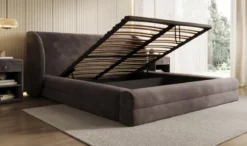 Designer Polsterbett Liv in Samt mit Stauraum