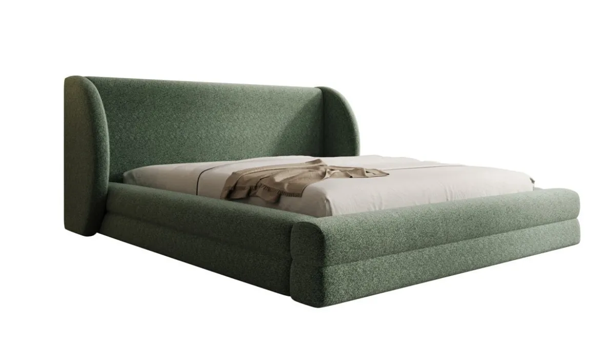 Designer Polsterbett Liv in Strukturstoff mit Stauraum