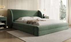 Designer Polsterbett Liv in Strukturstoff mit Stauraum