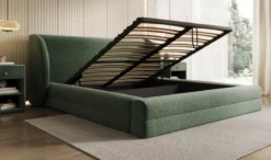 Designer Polsterbett Liv in Strukturstoff mit Stauraum