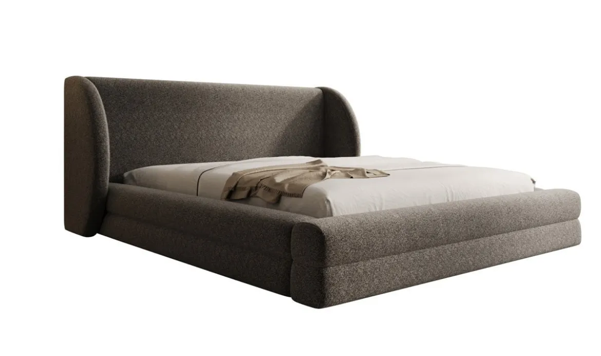 Designer Polsterbett Liv in Strukturstoff mit Stauraum
