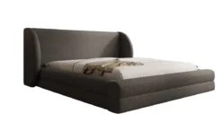 Designer Polsterbett Liv in Teddy Bouclé mit Stauraum